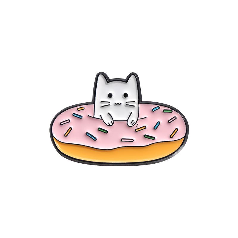 Fruit Cat Strawberry Series Enamel Pin Funny Brooch Cartoons Badge For Bags Jeans Hoodies Denim Lapel Pin Jewelry Kids Best Gift
