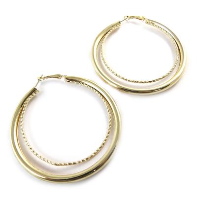 [N9341] - Gold 'Choréographie' Hoop Earrings - Ø 68 Mm 6 Mm