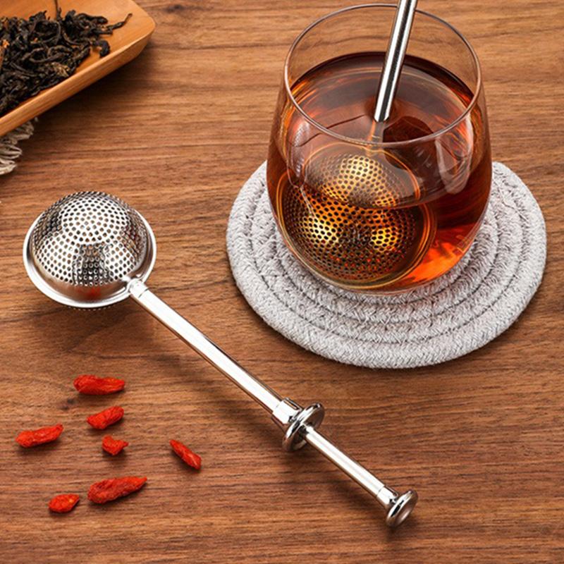 Tea Infuser Stainless Steel Tea Strainer Filter Mesh Tea Ball Sieve Long Handle Infuser for Brewing Puer Herbal Tea Accessories