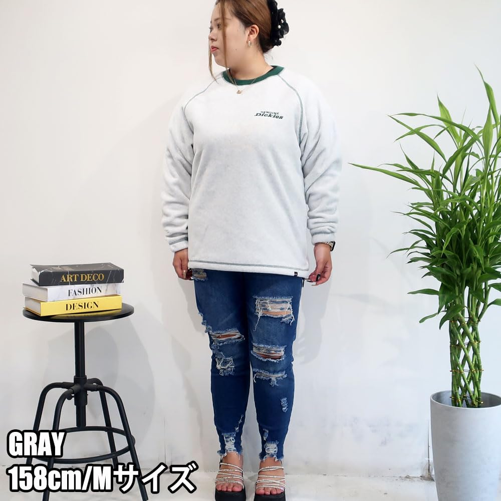 GENUINE Dickies Double-Sided Fleece Crew Neck Pullover with Drawstring, Men's, Sizes M, L, XL, 10001981 (JP, Alphabet, XL, Navy)