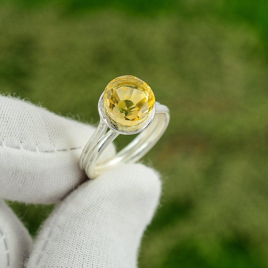 

Sisters Day Sale Sterling Silver Natural Citrine Multi Stone Ring Jewelry US 6 6
