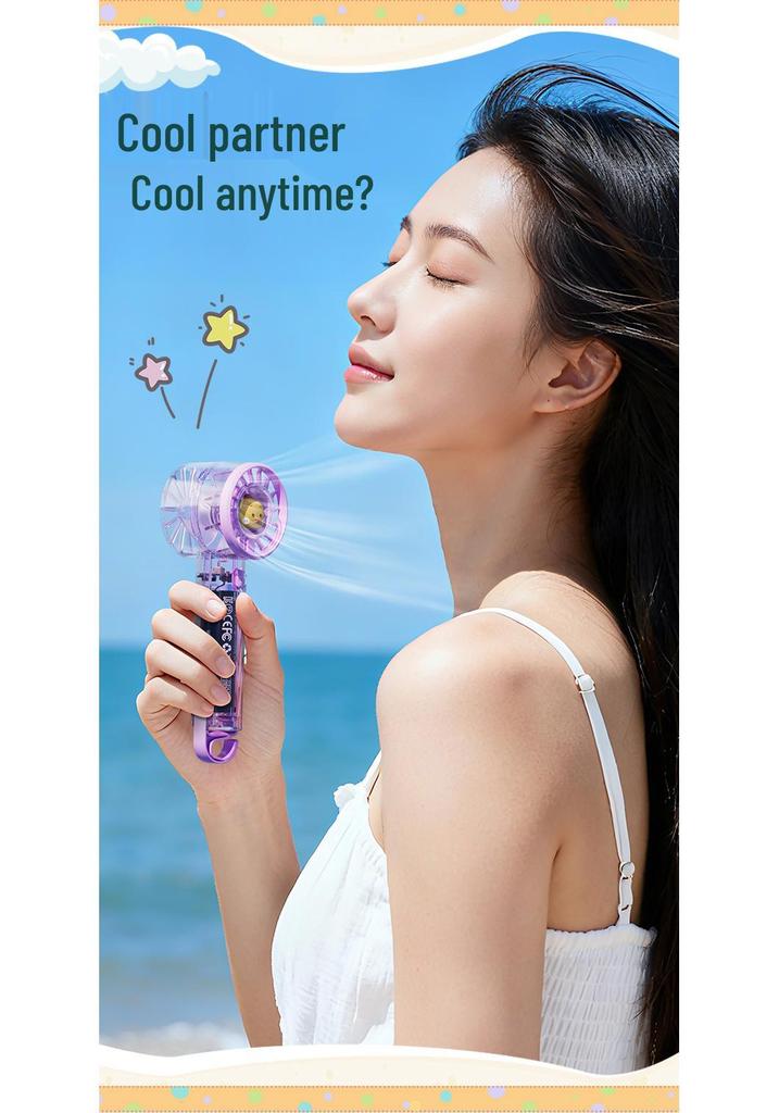 Portable Transparent Yellow Duck Fan with Silent Strong Winds & Seven-Color Lights