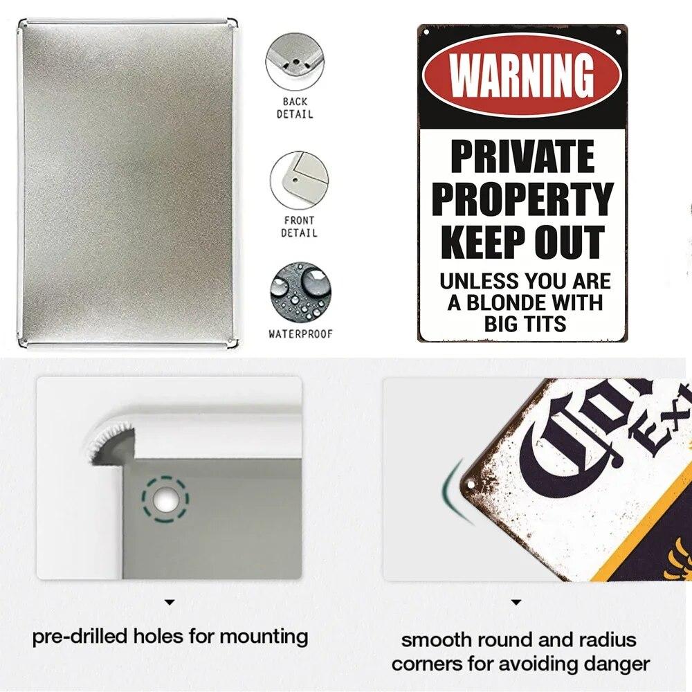 Warnung Metallschild Vintage Plakette Metall Vorsicht Bereich 51 No Trespassing Retro Garten und Hof Vorsicht Blechschild Garage Park Dekor