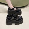 Mesh hollow platform small leather shoes women's summer 2025 new British style summer versatile with skirt breathable loafers
