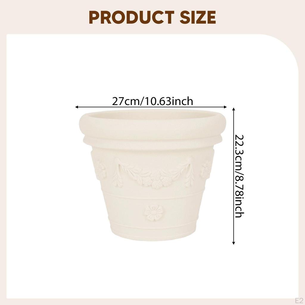 Flower Pot Resin Plant Container Decorative Lightweight Planter Breathable Mesh for Home Garden