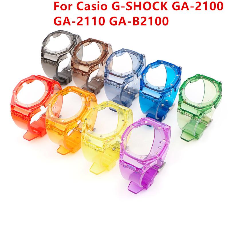 Modification Kit For Casio G-SHOCK GA-2100 GA-2110 GA-B2100 Fluororubber Strap GA2100 Men Bezel Watch Band Bracelet
