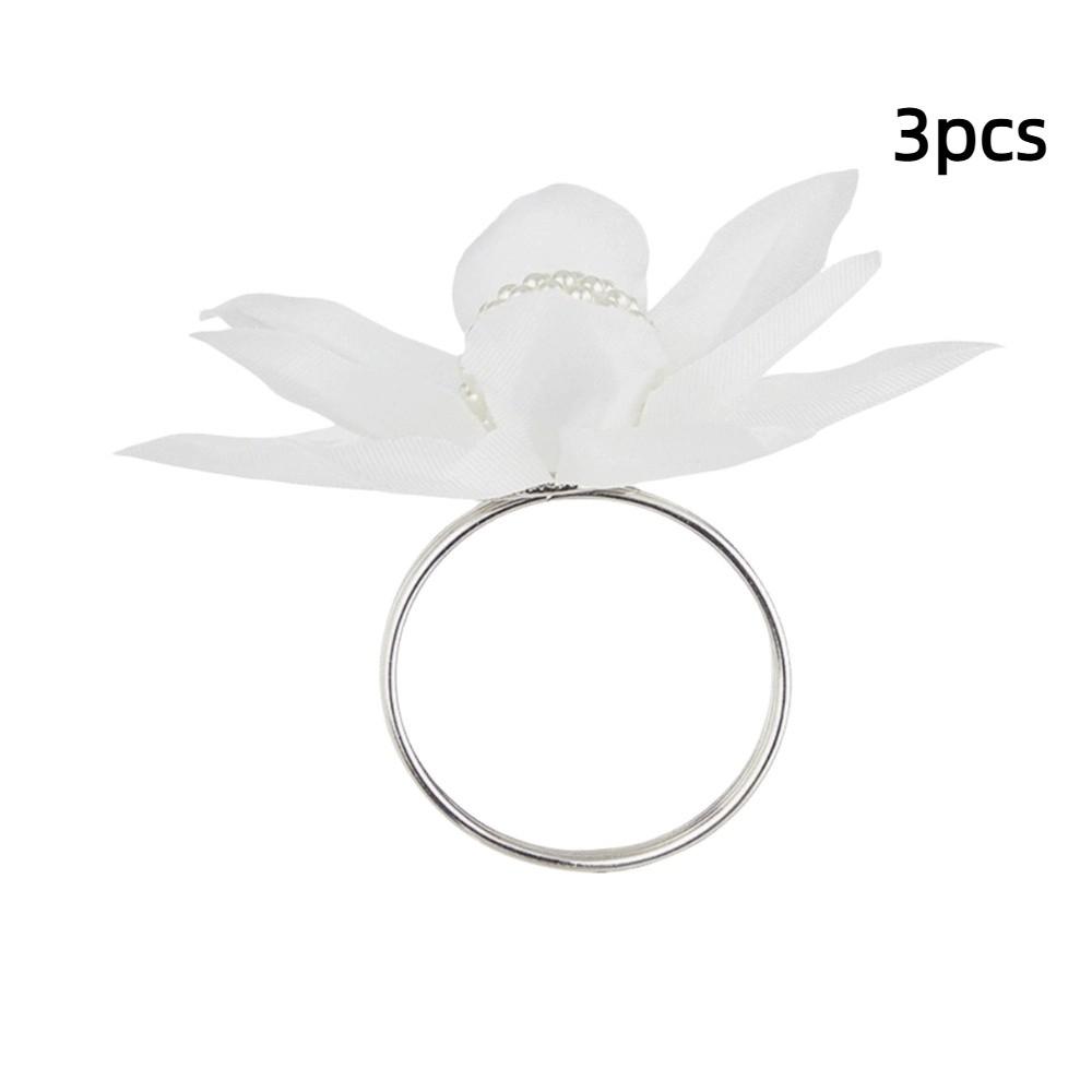 3 Stück Seidenblumen Serviettenringe Weiß Serviettenhalter Exquisite Serviettenhalter Dekoration für den Esstisch