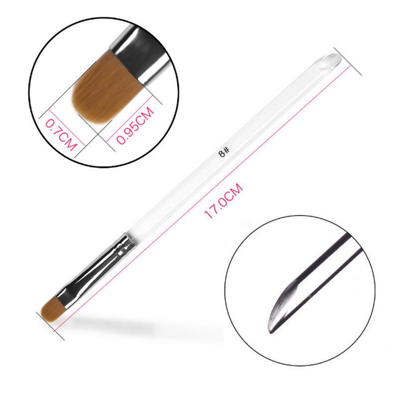 Transparent Round Head Nail Art Gel Brush for DIY UV Designs