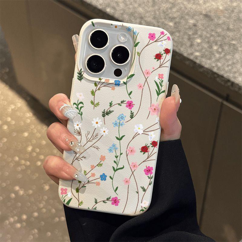 

Cute Floral Print Phone Case, Soft TPU Shockproof Cover for iPhone 17/16/15 Pro Max apple 17promax