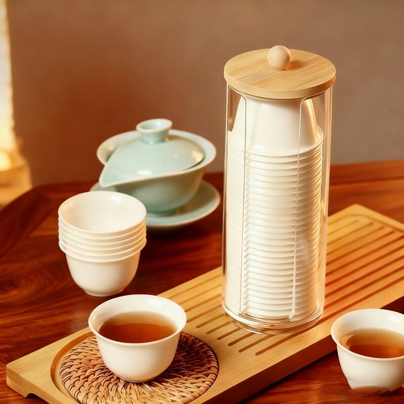 

Dengbi Premium Thickened Rice Husk Disposable Tea Cups