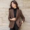 Women's High-End Wool Blend Suit Jacket - Autumn/Winter 2025 Slimming Professional Style