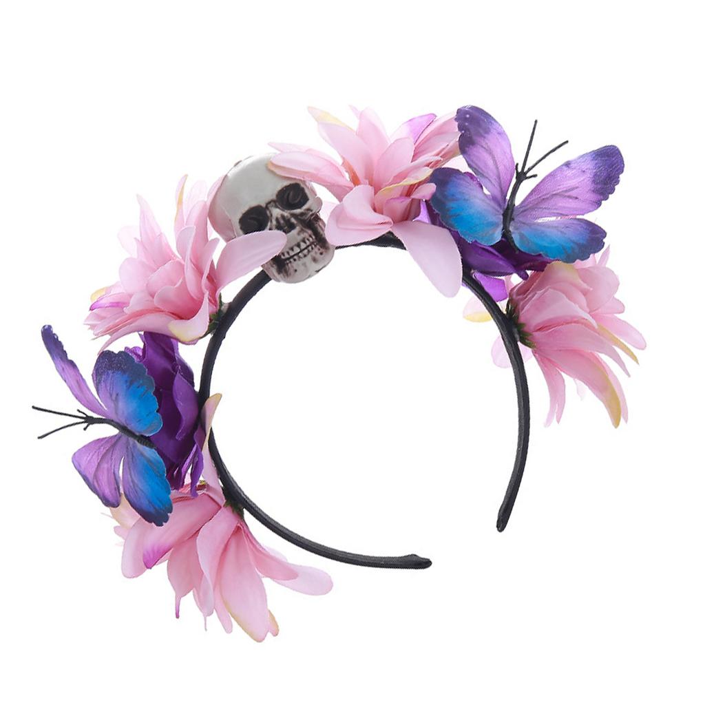 Creative Skull Headwear Butterfly Flower Headbands For Outdoor Halloween Costumes And Theme Parties Essential Accessory