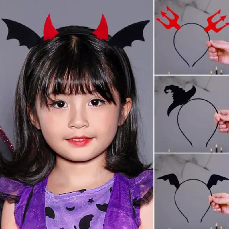 Stirnband Halloween Kinder Lustige Stirnband Dämon Flügel Doppel-headed Gabel Hexe Hut Party Haar