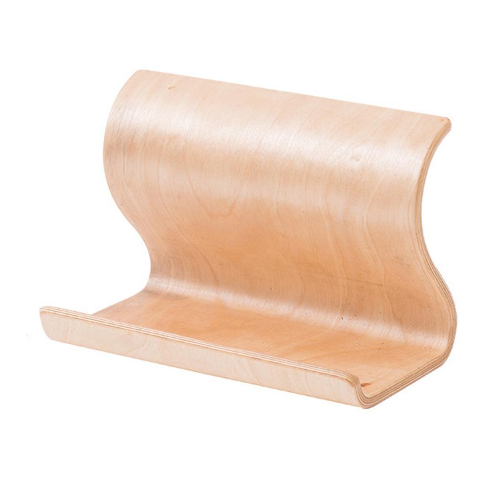 Wood Tablet Stand Yellow Coffee Phone Stand Simple Display Rack  Desktop Ornament