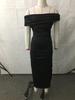 Damen Einfarbiges Schulterfreies Bodycon Abendkleid