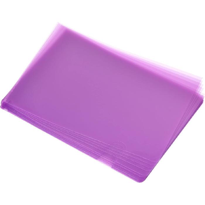 PATIKIL l Type Folders 24 Pack A4 Plastic Clear Document Folder File Jacket Sleeves Project Pockets, Purple фиолетовый