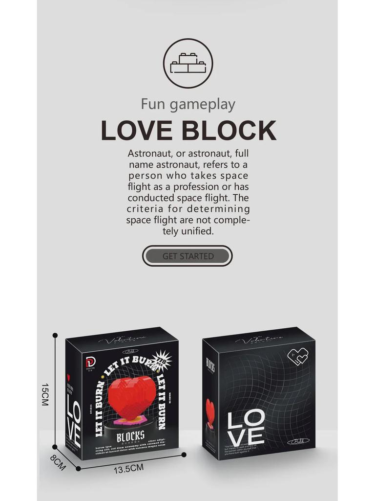 Z71011 Diamond Micro Particles 520 Series: Love Couple DIY Building Blocks Educational Toy