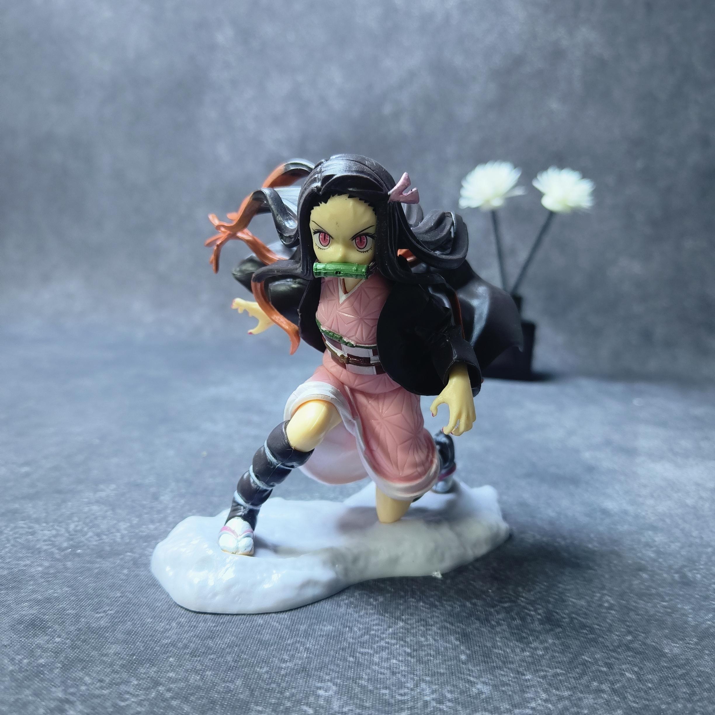 

10cm Demon Slayer Kamado Nezuko Statues POLYVINYL CHLORIDE Ornaments Animation Design Kimetsu No Yaiba Action Figure Miniature Playthings