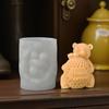 Bear Cylinder Candle Mold Cute Bear Animal Pillar Candle Silicone Mold for Soap Candle Making Resin Casting Aromatherapy Candles Wax Polymer Clay Home