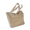 New Smiley Face Letter Embroidery Striped Shoulder Canvas Bag Large Capacity Shopping Bag