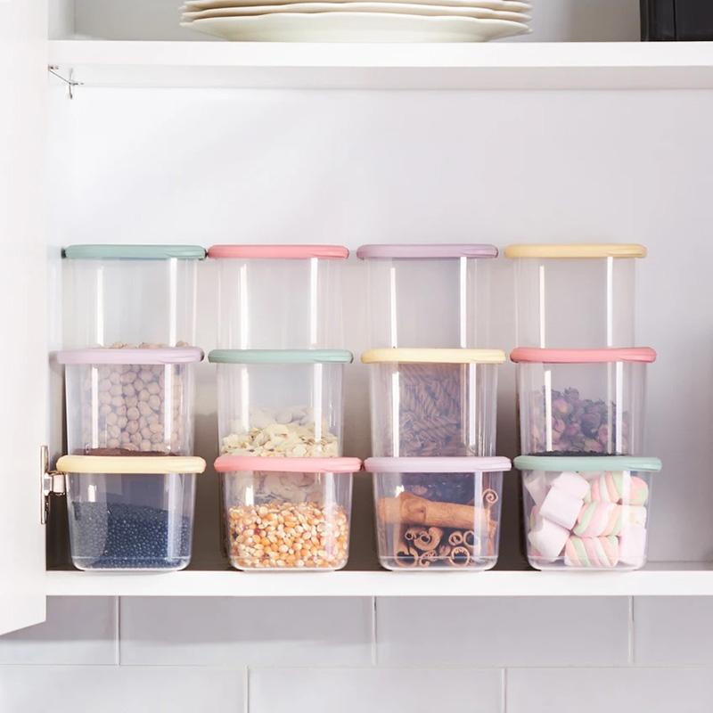 12 Piece Airtight Food Storage Container Set – Transparent BPA-Free Pantry Organizer, Stackable Leakproof Snack Jars for Kitchen