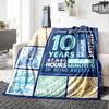 10Th Birthday Celebration Cozy Blanket for Sofa Couch Office Bed Picnics Four Seasons Multipurpose Modern Ideal Gift For Thanksgiving Y1