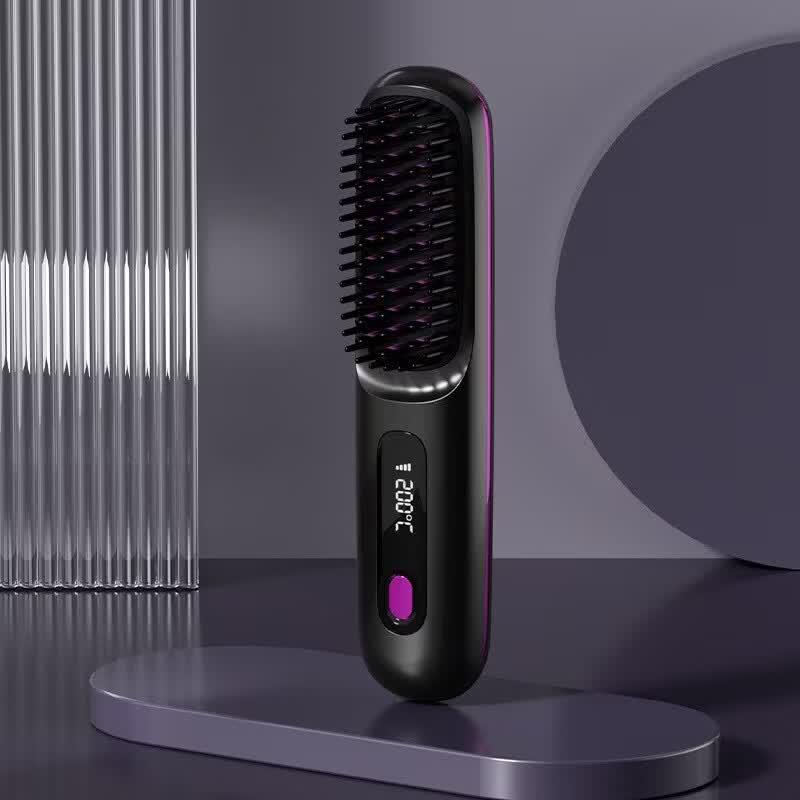 ZISIZ Cordless Negative Ion Hair Straightener Brush