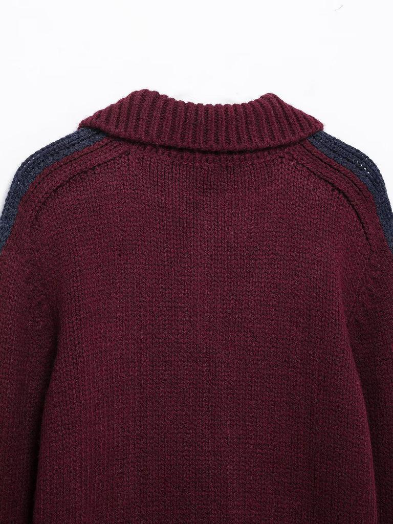 TAOP&ZA Spring/Summer Women's Knitted Sweater with Turn-Down Collar