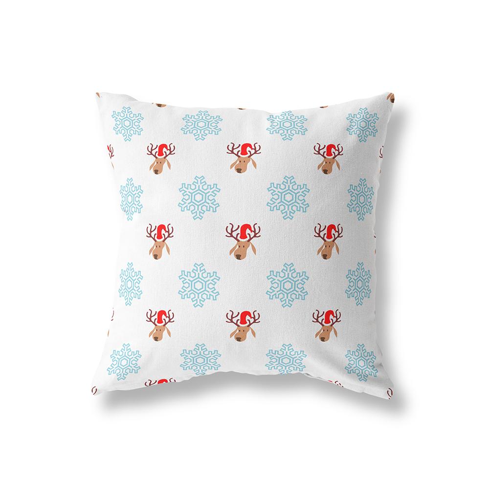 Snowflake Christmas Theme Printing Pattern Polyester Cushion Cover Home Living Room Sofa Decoration Square Pillow Pillow Cover