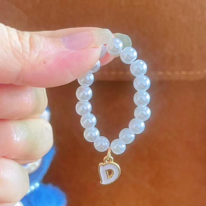 Mini Labubu 4th Gen Pearl Necklace with 26 Letter Pendant and Pendant Accessories for Doll Clothes