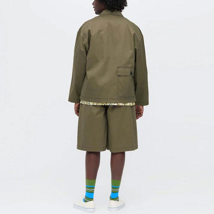 Uniqlo x MARNI Wide Fit Boxy Shorts (Asia Sizing) Olive Unisex Streetwear 449563-57