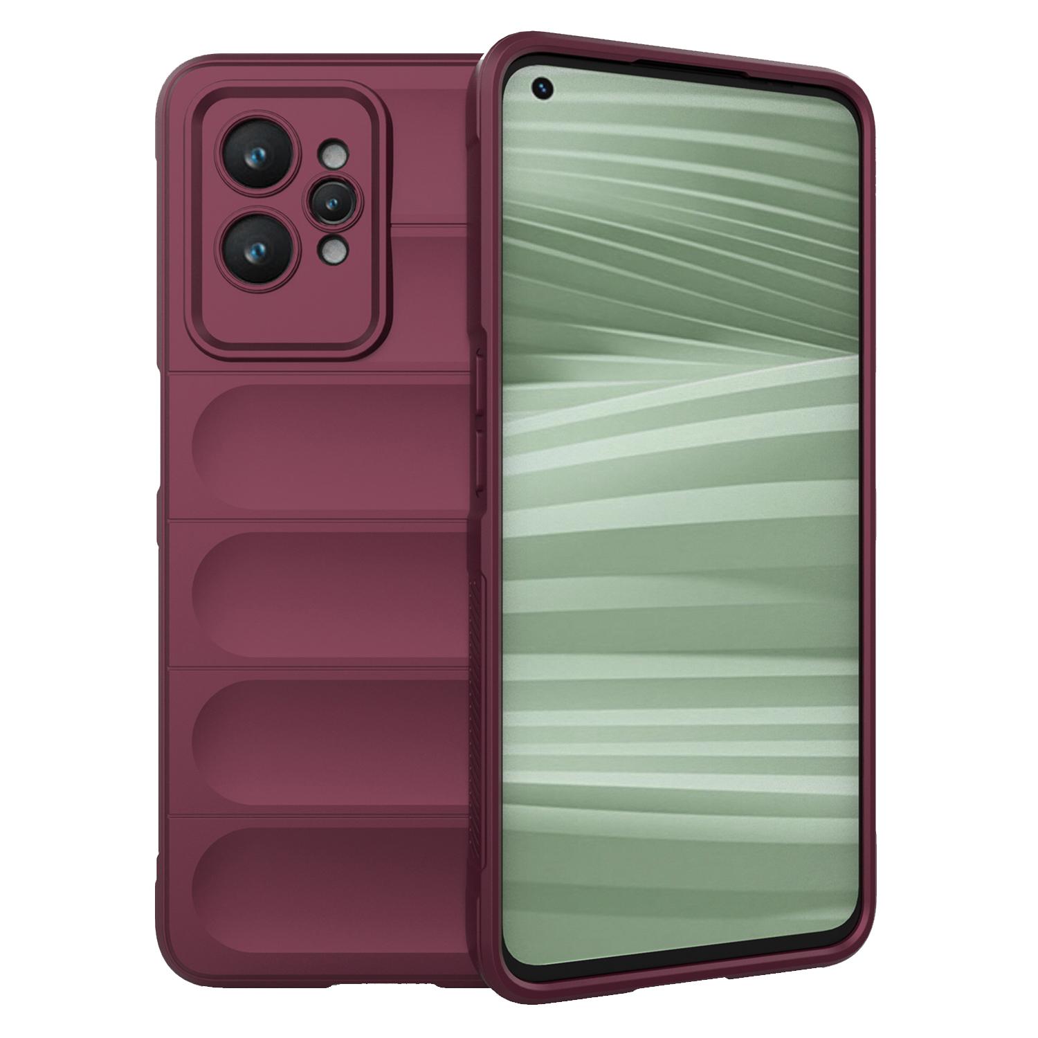 

Противоударный гибкий чехол из ТПУ для Realme GT2 Pro Wine Red