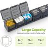 Weekly Vitamin Organizer for 4 Weeks, Monthly Pill Storage Box with Dustproof Container for Supplements, Fish Oil, and Medication Travel Case