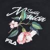 FILA Heritage Series Letter Floral Print Casual Crew Neck Short Sleeve T-Shirt Women Tops Legendary-Blue F11W428112F-NV