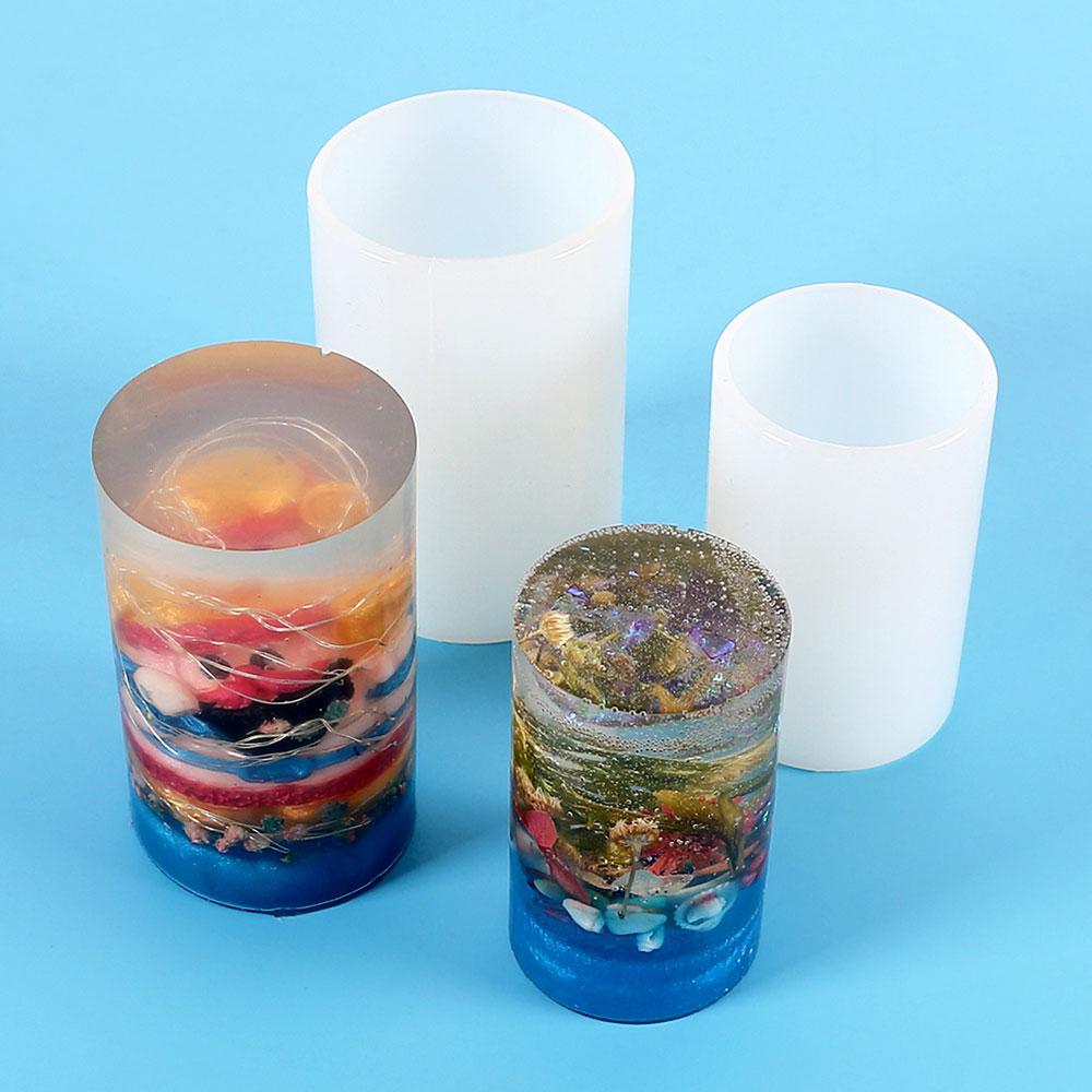 Silicone World Cylinder Hexagon Silicone Mold DIY Epoxy Resin Mold Candle Mould Aromatherapy Candle Wax Molds Clay Plaster Mould