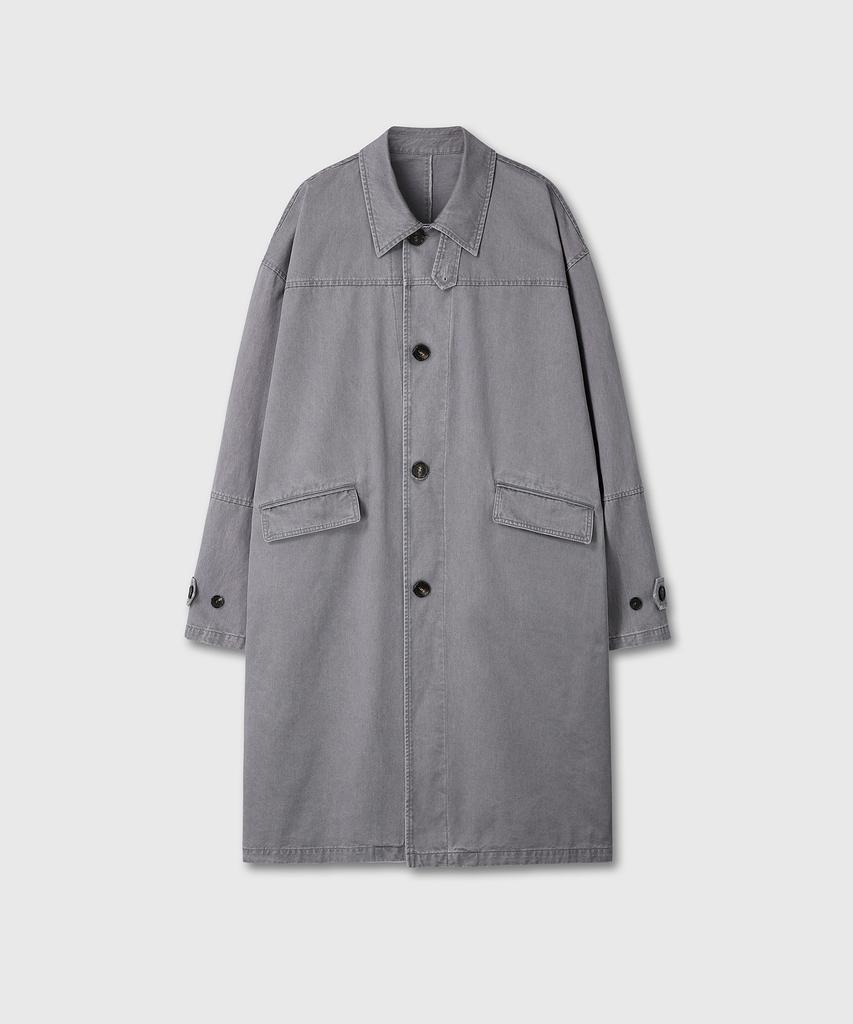 Divein Washed Cotton Mac Coat (Gray)