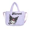 Stylish Hello Kitty Melodic Kuromi Plush Fabric Handheld And Crossbody Bag For Girls