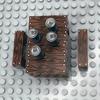 20pcs MOC Scene Toys Small Particle Building Block Scene Accessories 1x4 Flat Wood Grain With Nail Printing Wooden Board Accessories