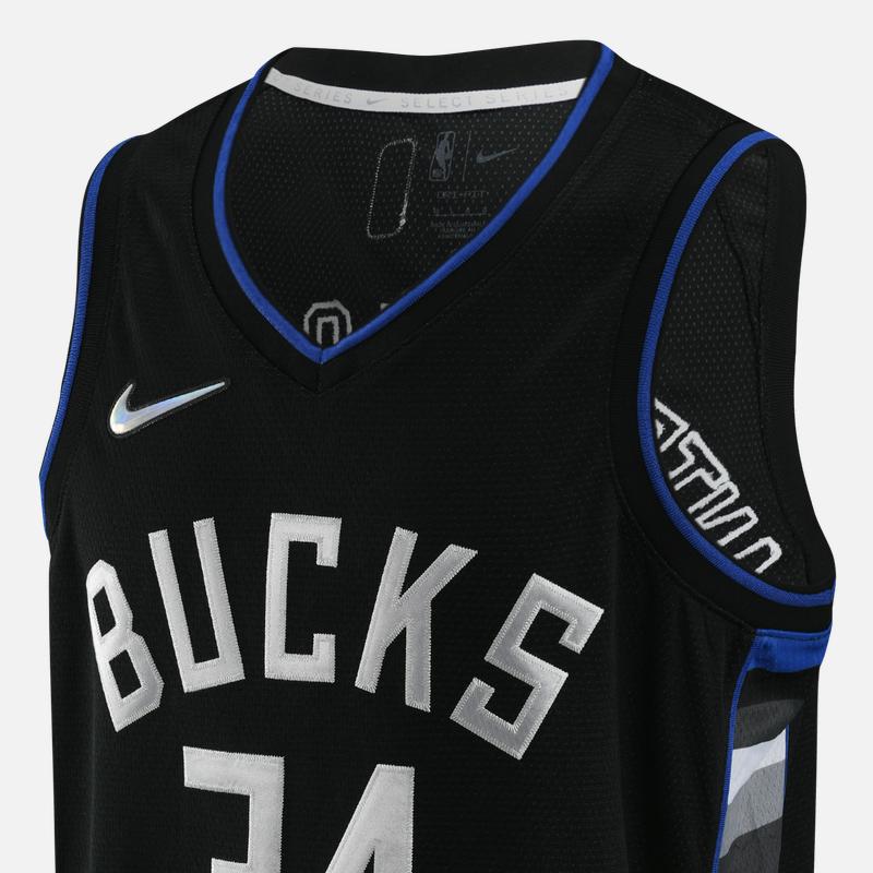 Nike NBA Milwaukee Bucks Giannis Antetokounmpo MVP-Trikot Schwarz Herren Streetwear DH8058-010