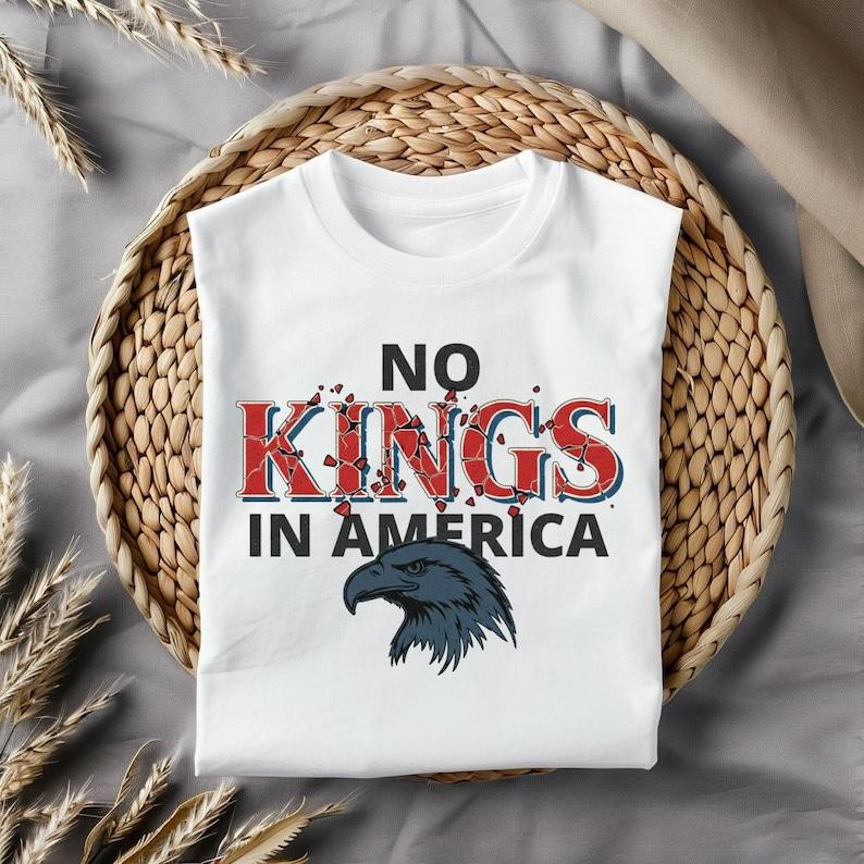 NO KINGS IN AMERICA Tshirt AntiAuthoritarian Protest Tee No Kings Political Design Y2k Top Women Clothes Aesthetic Shirts