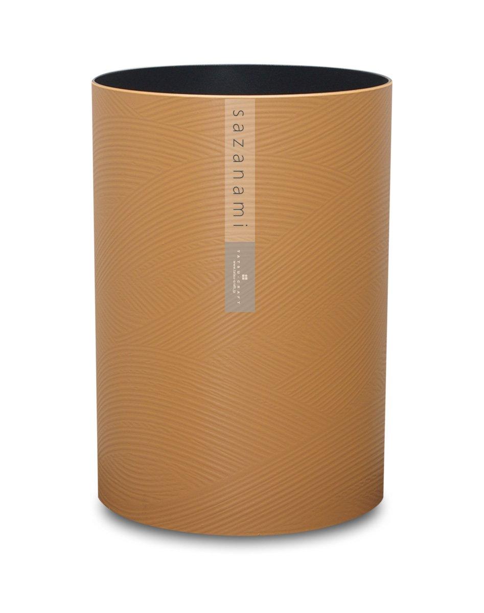 

TATSU-CRAFT Plaster-Style Dustbin, Medium, Ripple Pattern, Hachiseki Dye, Brown, BW, 6.8L, Round, Stylish, Lidless, for Kitchens and Living Rooms,