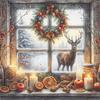 Winter Printed Cross Stitch Kit DIY 11CT Embroidery Craft Set Home Decoration