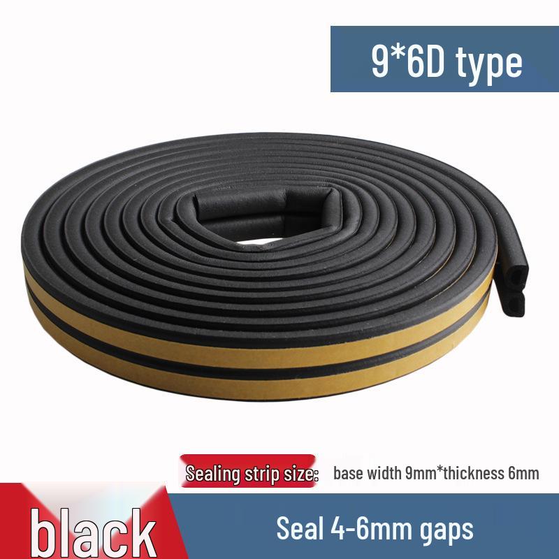 Self-Adhesive Weatherproof Door & Window Foam Seal Strip - 6m, Soundproof & Insulating
