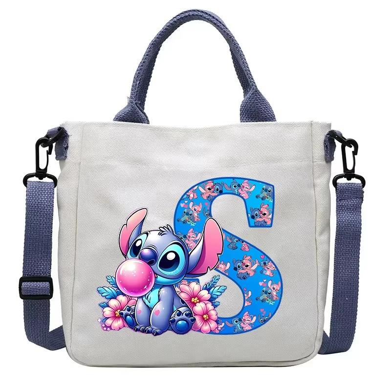 26 Letter Printed Student Canvas Bag Shoulder Bag Multi-Function Large Capacity Messenger Bag