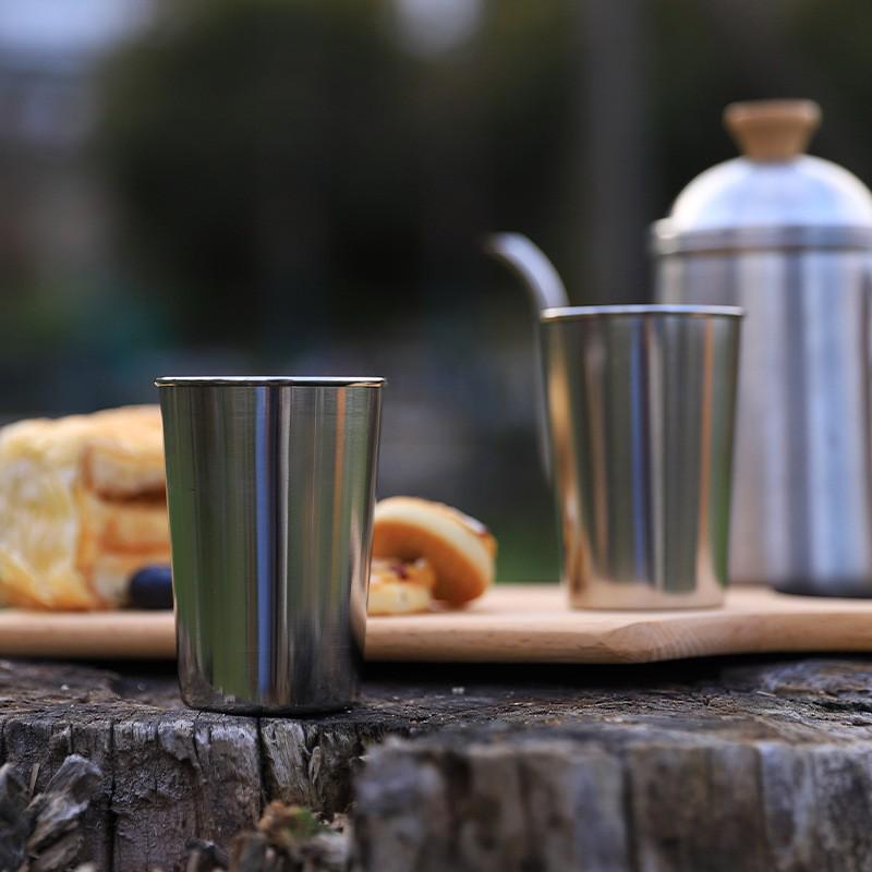 Stainless Steel Travel Wine & Coffee Cup Set - Medium Size, Portable for Outdoor Activities