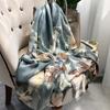 Commuting Versatile Oil Painting Style Medium And Long French Silk Long Scarf Mulberry Silk Silk Scarf Multi-Functional Summer Shawl Ol