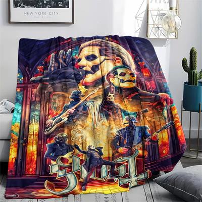 1 Stück Flannelldecke mit Geister-Musikband-Aufdruck, Hohe Qualität, Bequem für alle Jahreszeiten, Heimdekoration, Wärme und Komfort, Perfekt für Weihnachtsgeschenke