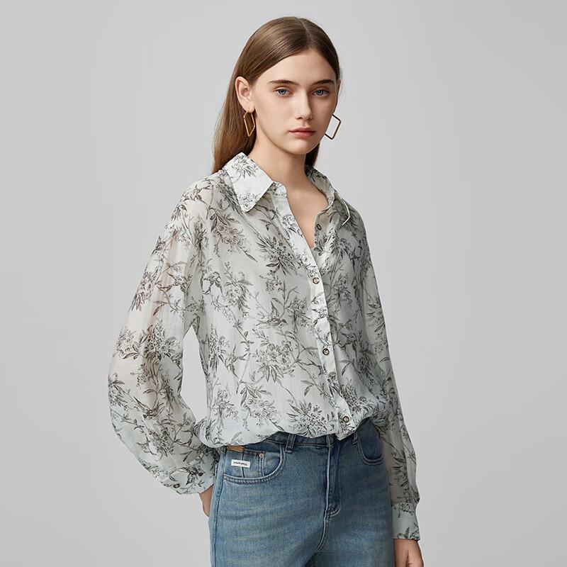 

Shetu Women s New Chinese Style Printed Long Sleeve Shirt M