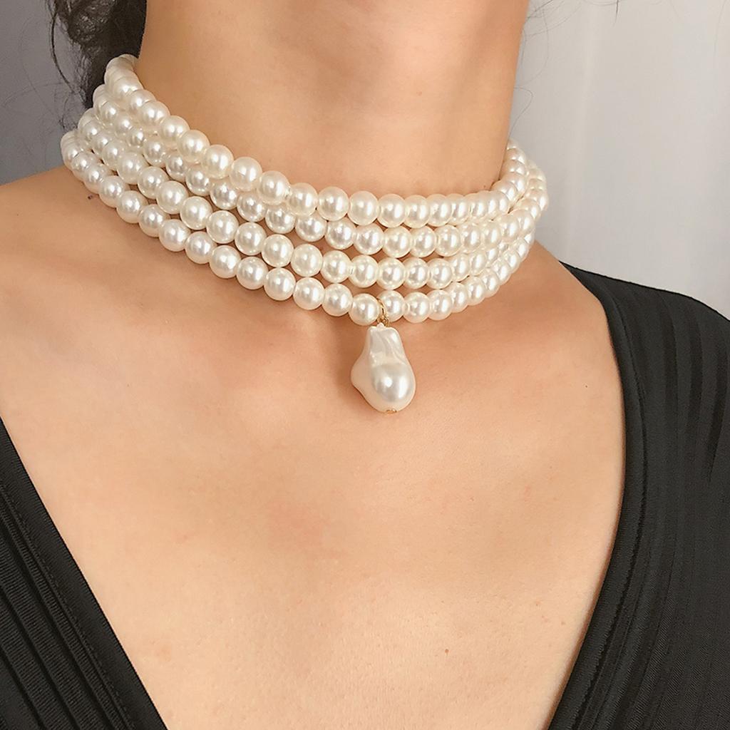 Elegant Irregular Imitation Zircon Choker Necklace Women Bride Multilayer Clavicle Chain Aesthetic Neck Zircon Wed Accessories