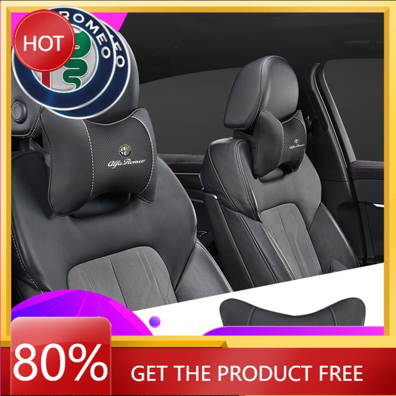 Hub Caps Car Stickers For Alfa Romeo 1Pcs Car Headrest Auto Breathable Seat Neck Pillow Accessories For Alfa Romeo 156 159 147 4 CVP1